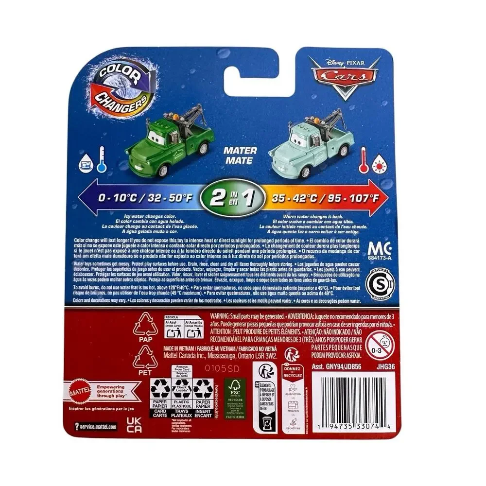 Disney Pixar Cars Color Changers Mater Mate Color Change 1:55 Diecast Mattel New